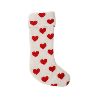 Bas de Noël naturel à coeur rouge Tenderness
