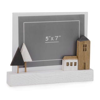Cadre photo 5 × 7 – Maisons & sapins